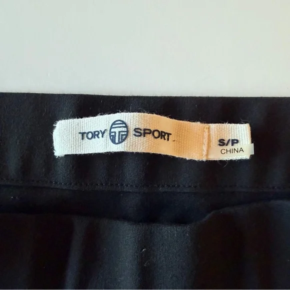 Tory Burch Tory Sport Retroknit Slim Track Pant black, pull up, size S